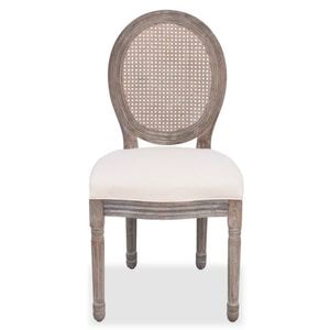 Scaune de bucatarie vidaXL, 4 buc., 50 x 56 x 95.5 cm, Lemn/Textil, Crem