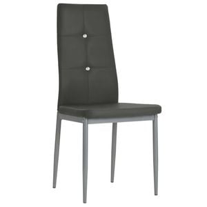 Scaune de sufragerie vidaXL, 4 buc., 43 x 43.5 x 96 cm, Lemn/Piele ecologica, Gri