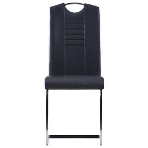 Scaune de bucatarie tip consola vidaXL, 4 buc., 42 x 52 x 100 cm, Otel/Piele ecologica, Negru
