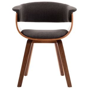 Scaun de bucatarie vidaXL, 1 buc., 59.5 x 51 x 72 cm, Lemn/Bumbac,Poliester, Gri