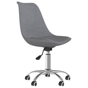 Scaune de bucatarie pivotante vidaXL, 6 buc., 48 x 58 x 81-93 cm, Metal/Poliester, Gri