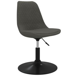 Scaune de bucatarie pivotante vidaXL, 1 buc., 49 x 42 x 81-93 cm, Metal/Catifea, Gri