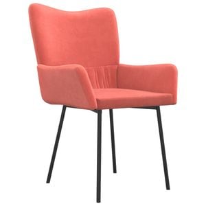 Scaune de bucatarie vidaXL, 1 buc., 55 x 57 x 81.5 cm, Metal/Catifea, Roz