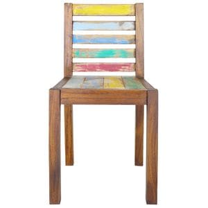 Scaune de bucatarie vidaXL, 4 buc., 45 x 45 x 85 cm, Lemn/Textil, Multicolor