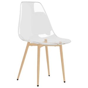 Scaune de bucatarie vidaXL, 4 buc., 46 x 52 x 84 cm, Metal/Plastic, Transparent