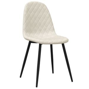 Scaune de bucatarie vidaXL, 4 buc., 45 x 53.5 x 83 cm, Metal/Catifea, Alb