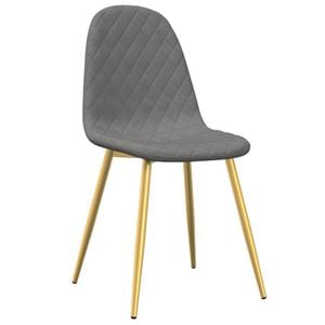 Scaune de bucatarie vidaXL, 4 buc., 45 x 53.5 x 83 cm, Metal/Catifea, Gri