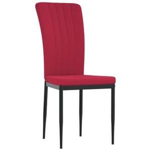 Scaune de bucatarie vidaXL, 1 buc., 42 x 57.5 x 95 cm, Metal/Catifea, Rosu
