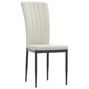 Scaune de bucatarie vidaXL, 1 buc., 42 x 57.5 x 95 cm, Metal/Catifea, Crem