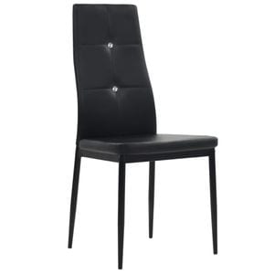Scaune de sufragerie vidaXL, 6 buc., 43 x 43.5 x 96 cm, Lemn/Piele ecologica, Negru