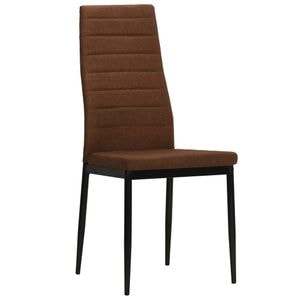Scaune de bucatarie vidaXL, 4 buc., 43 x 44 x 96 cm, Otel/Textil, Maro