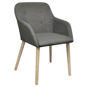 Scaune de bucatarie vidaXL, 2 buc., 52 x 57 x 76.5 cm, Lemn/Textil, Gri