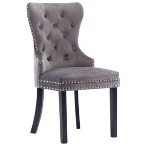Scaune de bucatarie vidaXL, 4 buc., 51 x 59 x 98.5 cm, Lemn/Catifea, Gri