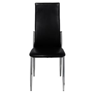 Scaune de sufragerie vidaXL, 6 buc., 43 x 54 x 100 cm, Metal/Textil, Negru