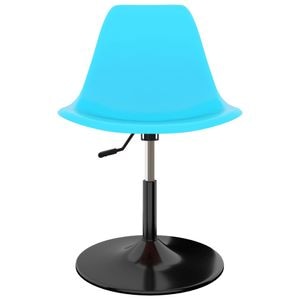 Scaune de bucatarie pivotante vidaXL, 2 buc., 45 x 55 x 73-87 cm, Metal/Polipropilena, Albastru