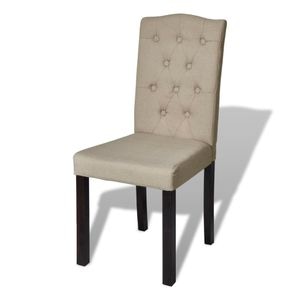 Scaune de bucatarie vidaXL, 6 buc., 42 x 53 x 95 cm, Lemn/Poliester, Bej