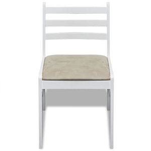Scaune de bucatarie vidaXL, 6 buc., 44 x 45 x 81 cm, Lemn/Textil, Alb