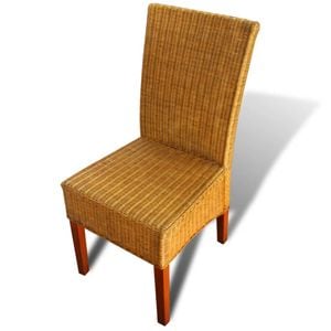 Scaune de bucatarie vidaXL, 6 buc., 45 x 62 x 93 cm, Lemn/Textil, Maro