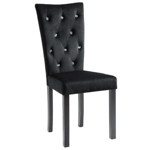 Scaune de sufragerie vidaXL, 6 buc., 43 x 51 x 98 cm, Lemn/Textil, Negru