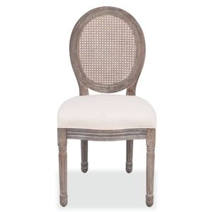 Scaune de bucatarie vidaXL, 2 buc., 50 x 56 x 95.5 cm, Lemn/Textil, Crem