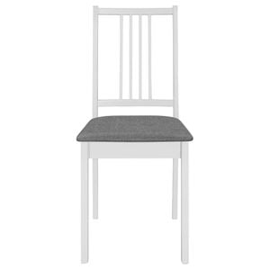 Scaune de bucatarie vidaXL, cu perne, 4 buc., 40 x 49 x 88.5 cm, Lemn/Poliester, Alb
