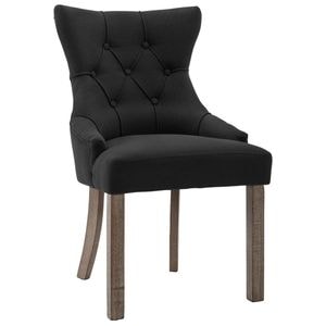 Scaune de bucatarie vidaXL, 4 buc., 53 x 65 x 91 cm, Lemn/Textil, Negru