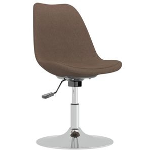 Scaune de bucatarie pivotante vidaXL, 4 buc., 49 x 45 x 81-93 cm, Metal/Poliester, Maro