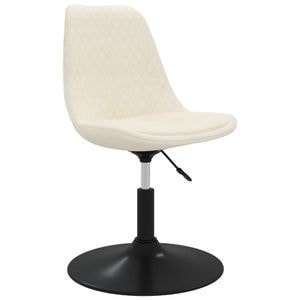 Scaune de masa pivotante vidaXL, 1 buc., 49 x 42 x 81-93 cm, Metal/Catifea, Crem