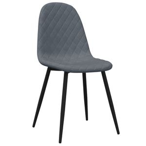 Scaune de bucatarie vidaXL, 6 buc., 45 x 53.5 x 83 cm, Metal/Catifea, Gri