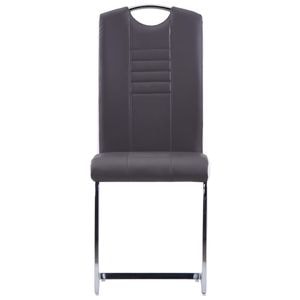 Scaune de bucatarie vidaXL, cantilever, 4 buc., 42 x 52 x 100 cm, Otel/Piele ecologica, Gri