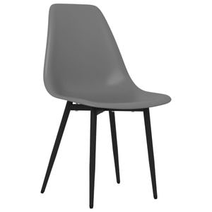 Scaune de bucatarie vidaXL, 2 buc., 46 x 52 x 84 cm, Metal/Polipropilena, Gri