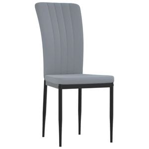 Scaune de bucatarie vidaXL, 1 buc., 42 x 57.5 x 95 cm, Metal/Catifea, Gri