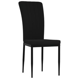 Scaune de bucatarie vidaXL, 1 buc., 42 x 57.5 x 95 cm, Metal/Catifea, Negru