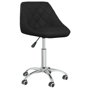 Scaune de bucatarie pivotante vidaXL, 6 buc., 46 x 44 x 67.5 cm, Metal/Piele ecologica, Negru