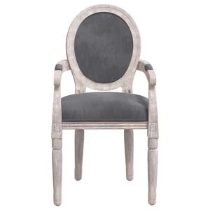 Scaun de bucatarie vidaXL, 1 buc., 54 x 56 x 96.5 cm, Lemn/Catifea, Gri
