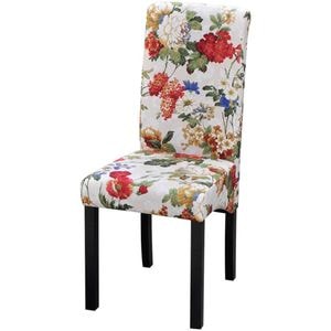Scaune de bucatarie vidaXL, 6 buc., 42 x 55 x 96 cm, Lemn/Textil, Alb