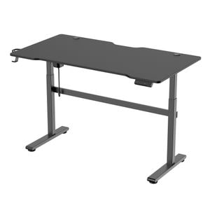 Birou de gaming reglabil electric DELTACO GAMING, 140x75x73/118, management cabluri, suport pentru pahare si casti, negru