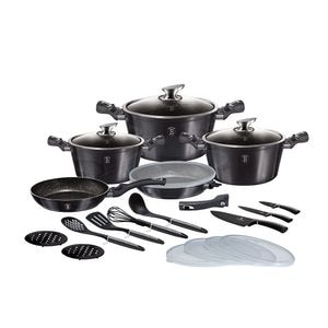 Set oale marmorate Berlinger Haus BH 7181 Carbon Pro, 22 piese, 1.0 - 6.1 L, aluminiu, gri