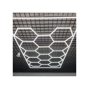 Sistem de iluminat LED hexagonal, 615W, lumina alb rece, 615500 lm, 243x483 cm