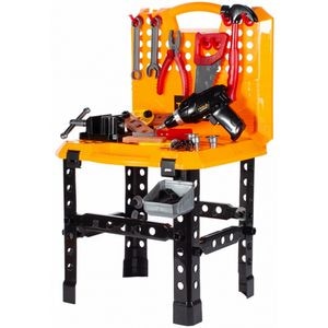 Banc de lucru interactiv stil valiza cu accesorii Captain Yellow Mecanic, 3 ani+