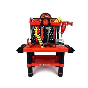 Banc de lucru, 35 de piese cu unelte de jucarie, Multicolor, 4 ani+