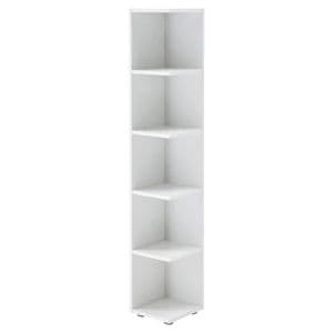 Etajera de colt XORA, 4 rafturi, 24x142x26 cm, Alb 