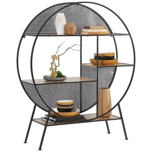 Etajera XORA, 4 rafturi, 109.5x131x33 cm, Negru-Maro