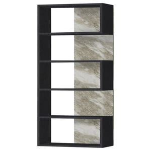 Etajera CARRYHOME, PAL, 100 x 25 x 175 cm, alb-negru
