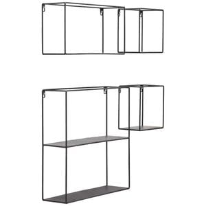 Set etajere de perete LANDSCAPE, 38.5x39x11 cm, Negru