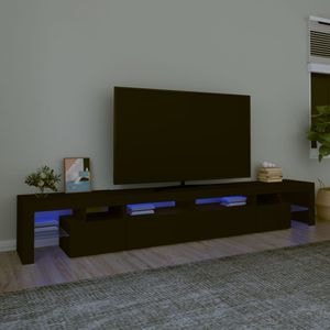 Comoda TV cu lumini LED vidaXL, negru, 260x36,5x40cm