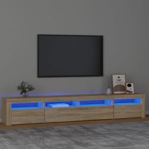 Comoda TV cu lumini LED vidaXL, stejar sonoma, 240x35x40cm