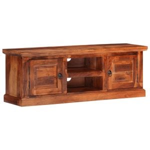 Comoda TV cu usi vidaXL, 112x30x40 cm, lemn masiv de acacia