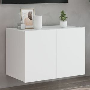 Comoda TV de perete cu lumini LED vidaXL, alb, 60x35x41 cm