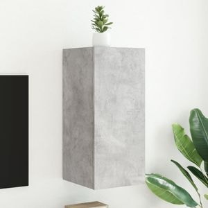 Comoda TV de perete cu lumini LED vidaXL, gri beton, 30,5x35x70 cm
